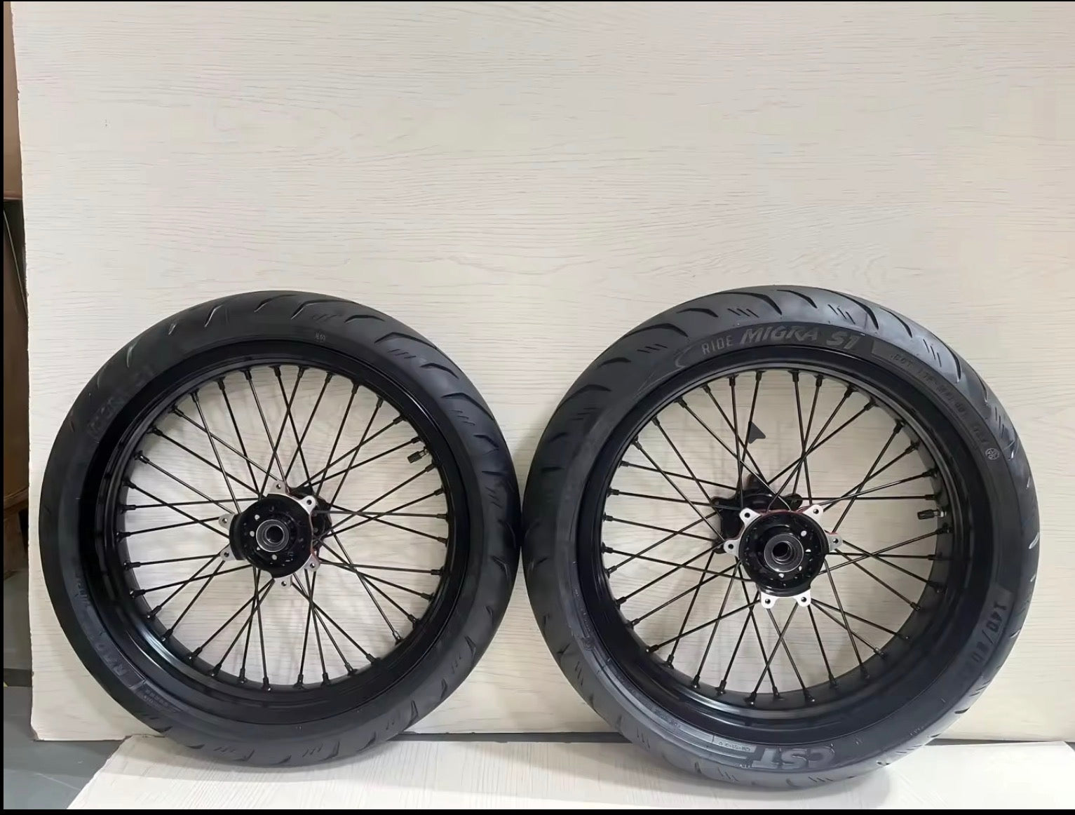 17in Black Surron Ultra Bee Supermoto/Street Wheelset-CST Tires